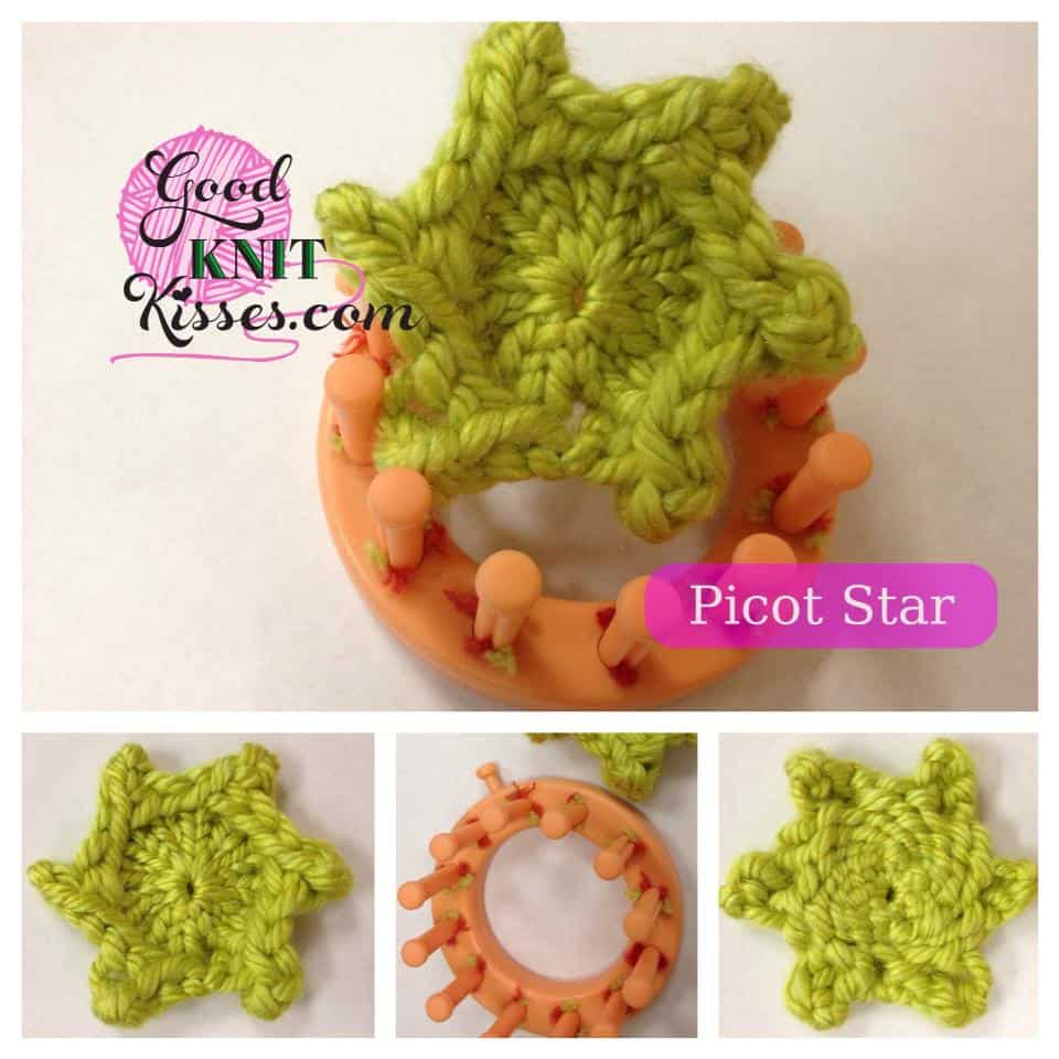 Loom Knitting Pretty Picot Flowers Picot Star & Picot Petals