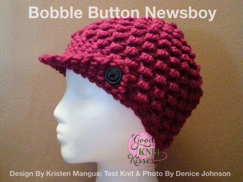 Bobble Button Newsboy Loom Pattern - GoodKnit Kisses