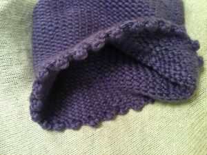 Purple Picot Cowl with Scalloped Edge