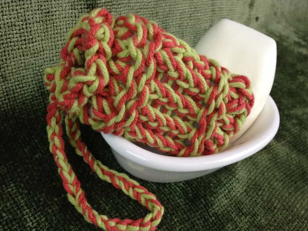 PATTERN: Loom Knit Mesh Soap Bag (small drawstring sachet)