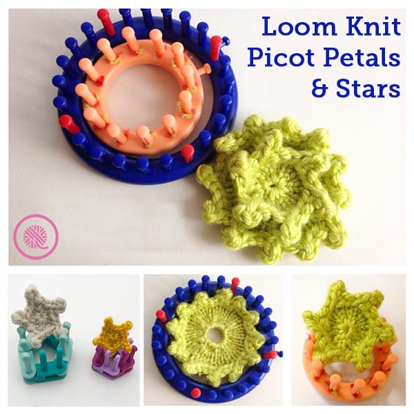 Loom Knitting Pretty Picot Flowers and Stars