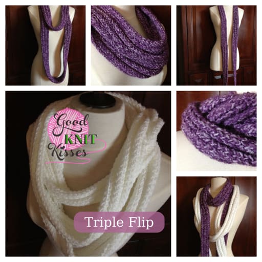 Loom Knit Triple Flip Scarf