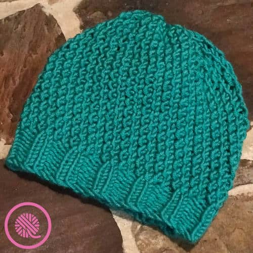 loom knit seagrass slouchy hat finished hat