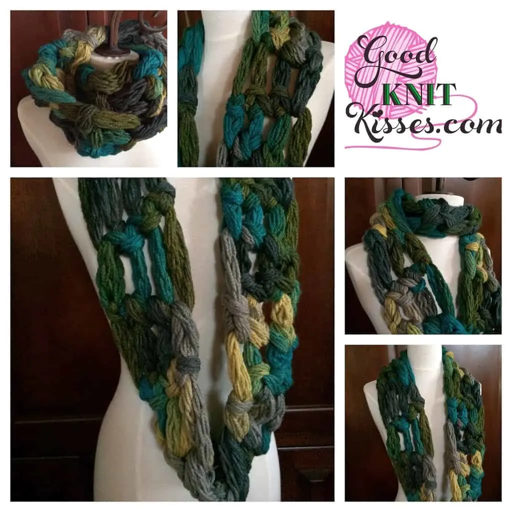 Easy Crochet Along Cowl with your Hand or Finger