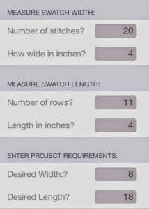 Swatch and cast-on calculator