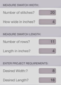 Swatch and cast-on calculator