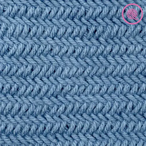herringbone stitch for knitters close up