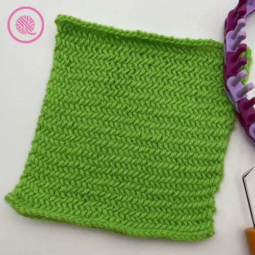 loom knit herringbone blanket square