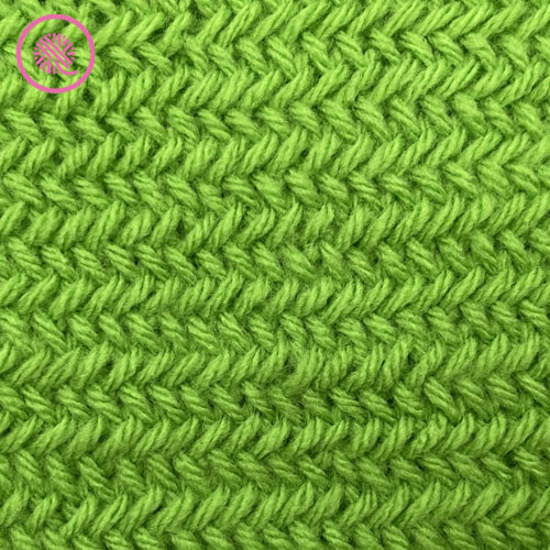 loom knit herringbone stitch close up