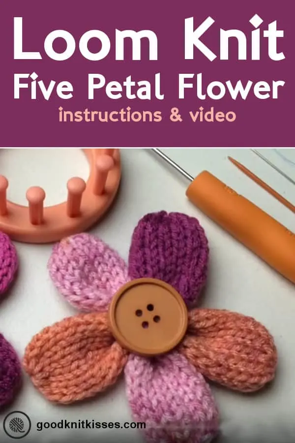 loom knit five petal flower