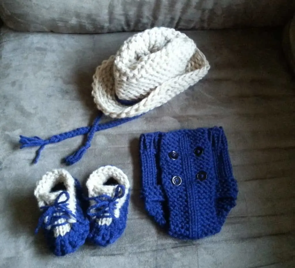 Cowboy hat diaper cover and booties by Denice johnson April 2014 B