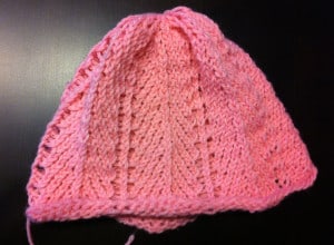 Light and Lacey Chevron Hat prior to blocking