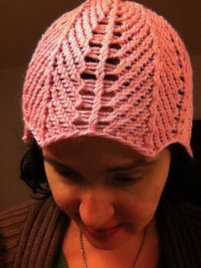 After steam blocking chevron hat