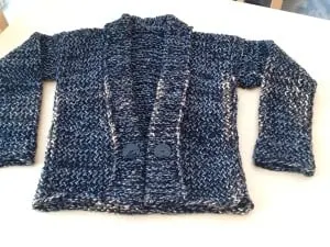 Collared Cardigan using 1 strand aran 1 strand DK