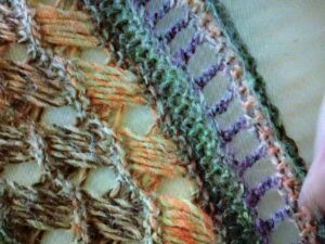 chain lace stitch between diamond lace stitch before indian cross stitch by Kristen Mangus on Chic Retreat Cowl