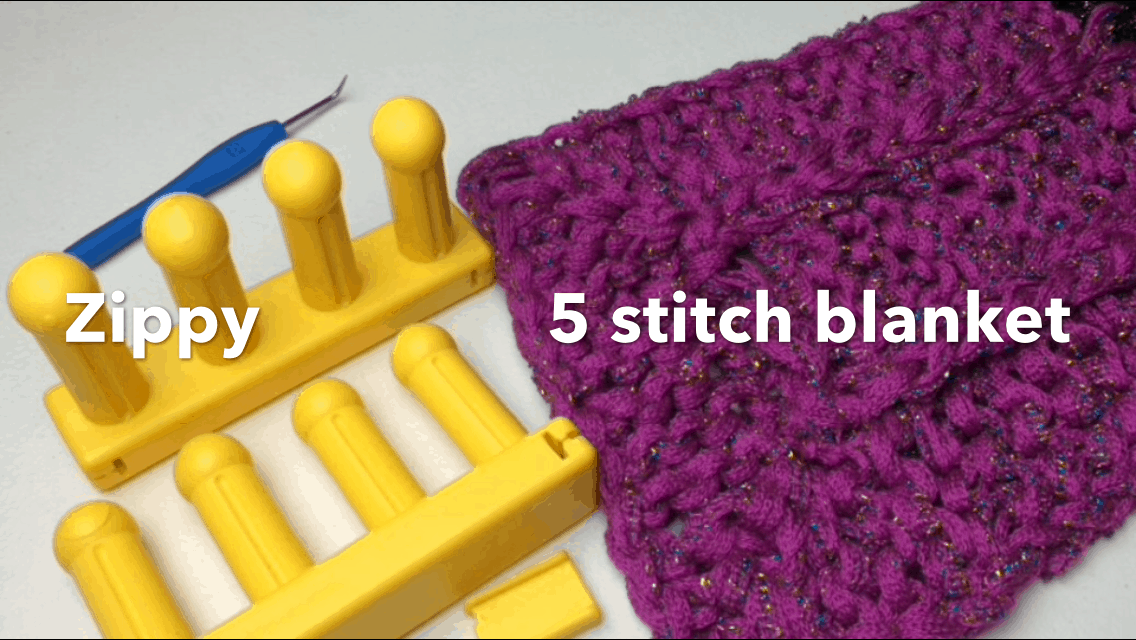 Loom Knit Five Stitch Blanket