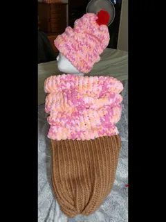 Ice Cream Cone Cocoon and hat