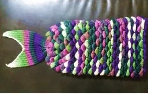 Loom knit Mermaid Tail Blanket