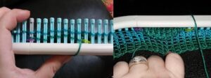 Loom knit Mermaid Tail Blanket scale photo 3 and 4