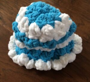 Marshmallow Crochet Baby Hat with Frill Edge