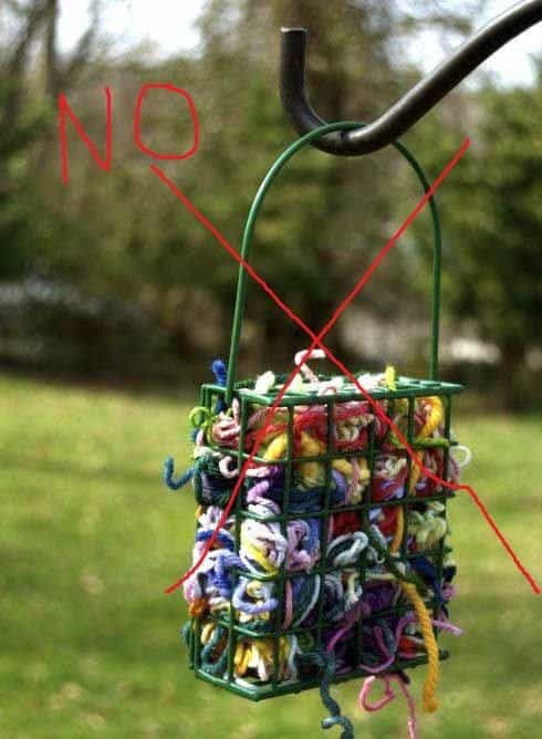 PSA Dangerous Yarn Scraps for Birds