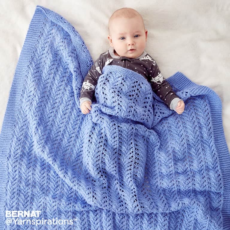 Easy Lace Baby Blanket Knitting Pattern - Mikes Nature