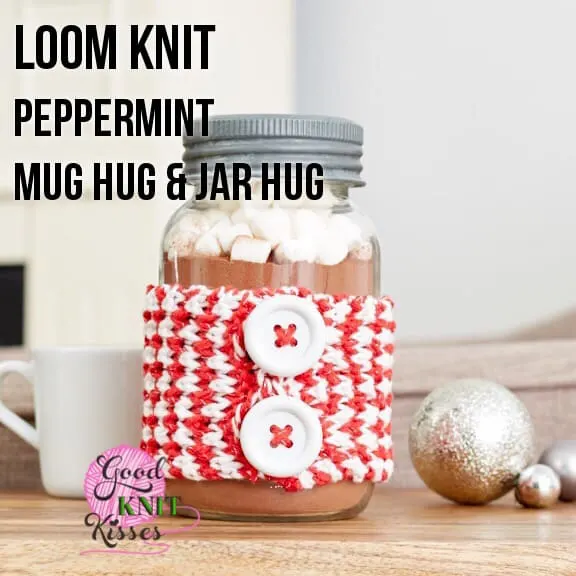 Loom Knit Peppermint Mug Hug