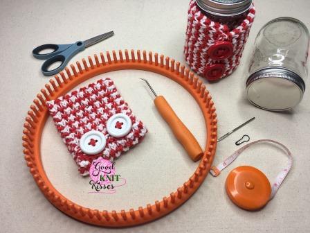 loom knit peppermint mug hug