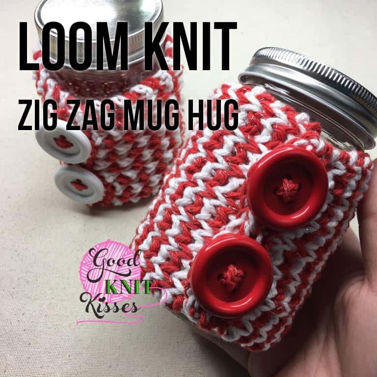 Loom Knit Zig Zag Mug Hug & Jar Hug Gift Set