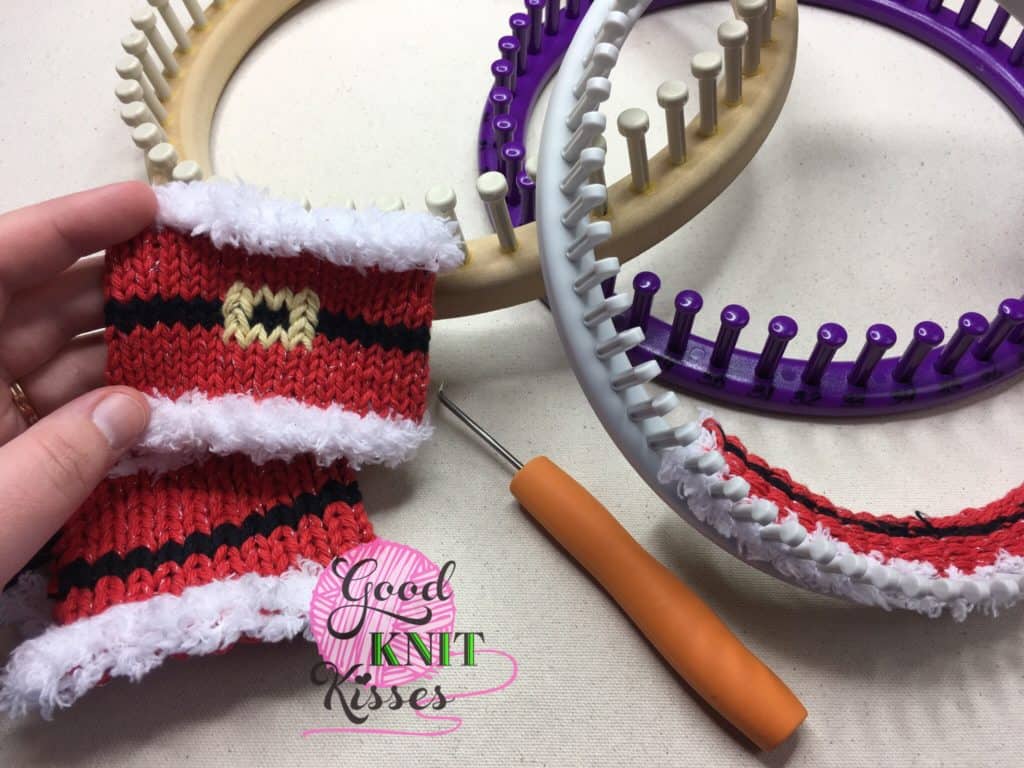 Loom Knit Santa mug hug