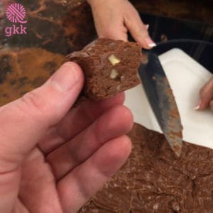 Come on over to the ranch and join Mom a she shows us how to make her classic Million Dollar Fudge https://www.goodknitkisses.com/million-dollar-fudge/ #goodknitkisses #chocolatefudge #milliondollarfudge #recipe #classicfudge