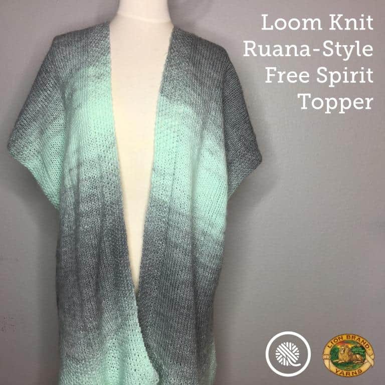 Loom Knit Free Spirit Topper (Ruana) | Lion Brand