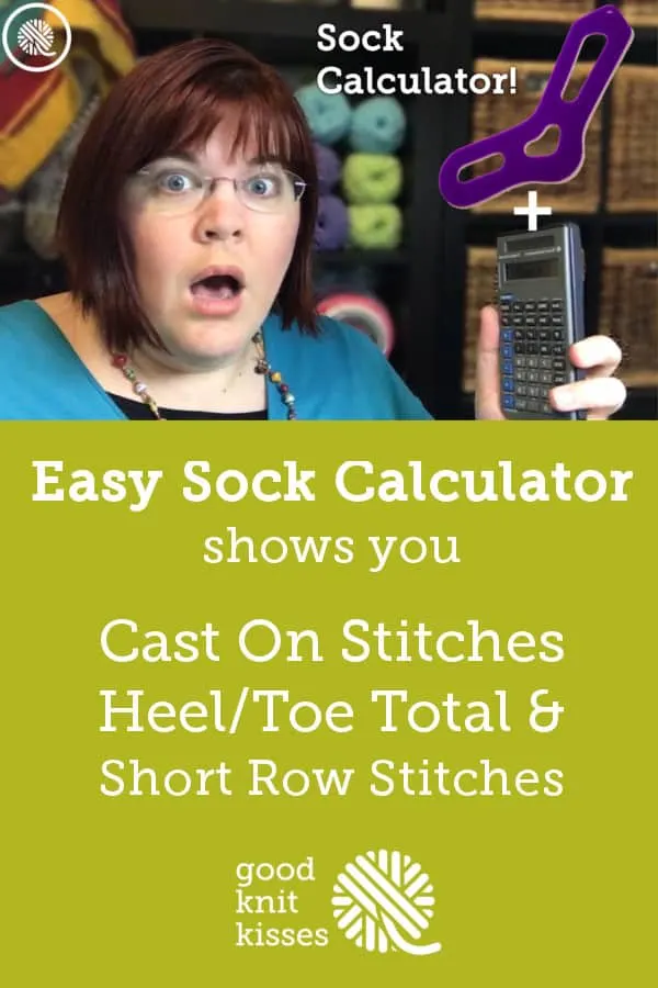 Interactive FREE Sock Calculator https://www.goodknitkisses.com/sock-calculator/ #goodknitkisses #knitsocks #knitting #loomknitting #knit