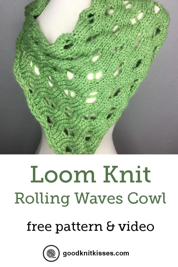 loom knit rolling waves cowl pin image