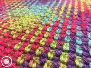 Easy Planned Pooling stitch closeup