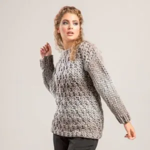 Seersucker Pullover 6-8 balls Sizes XS, S, M, L, XL Finished Measurements: Bust = 38¾" (44", 49½", 54½", 60") and Length = 23" (24", 26½", 27½", 28½")