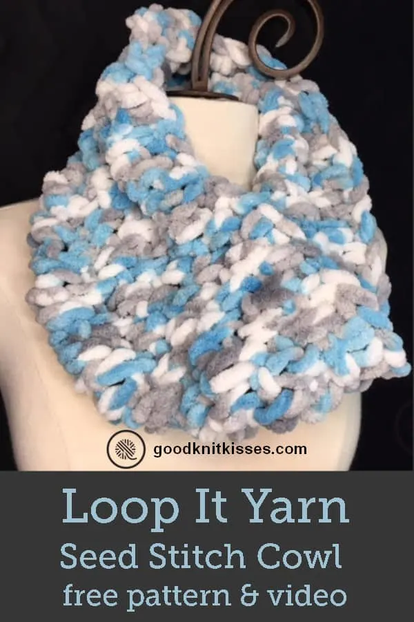 Loop Yarn Seed Stitch Cowl PIN Image