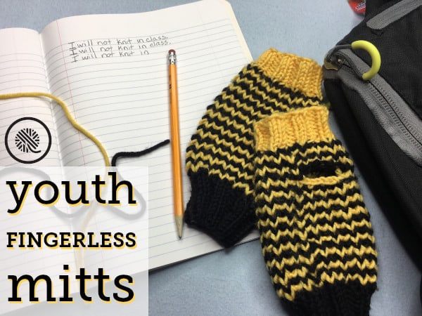 Youth Fingerless Mitts Pattern