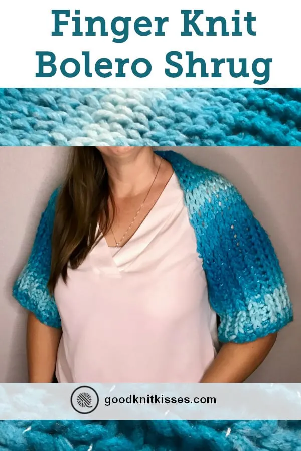 Finger Knit Bolero Shrug Pin image