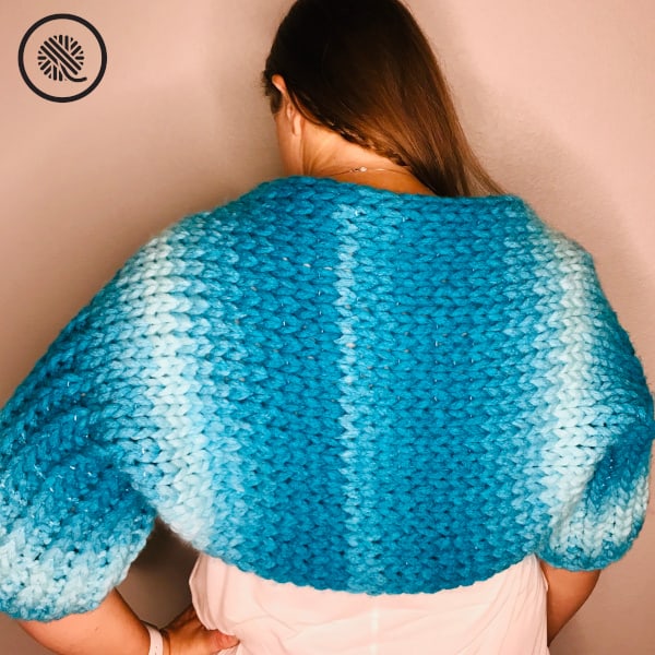 Finger Knit Bolero Shrug back view