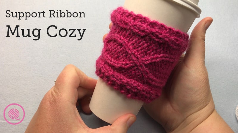 Ribbon Mug Cozy | Knitting for a Cure