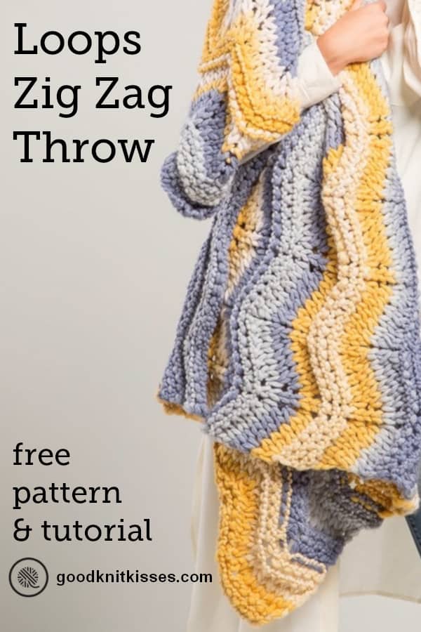 Loops Yarn Zig Zag Throw Pattern pin