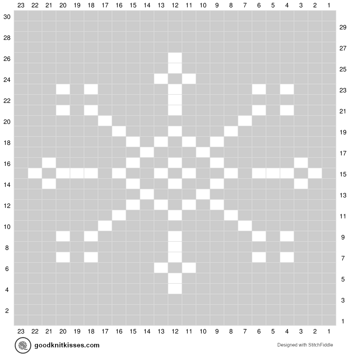 Small Snowflake Knitting Chart