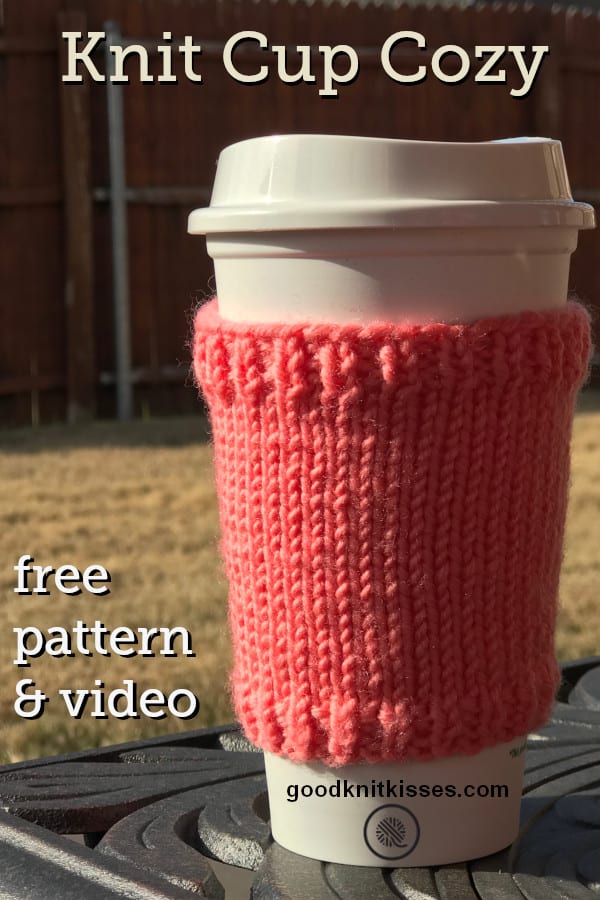 Loom Knit Ribbon Mug Cozy - GoodKnit Kisses