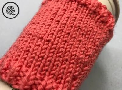 Basic Loom Knit Cup Cozy close up