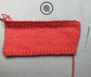 basic knit cup cozy in progress flat panel