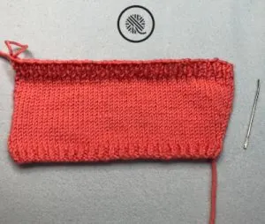 basic knit cup cozy in progress flat panel