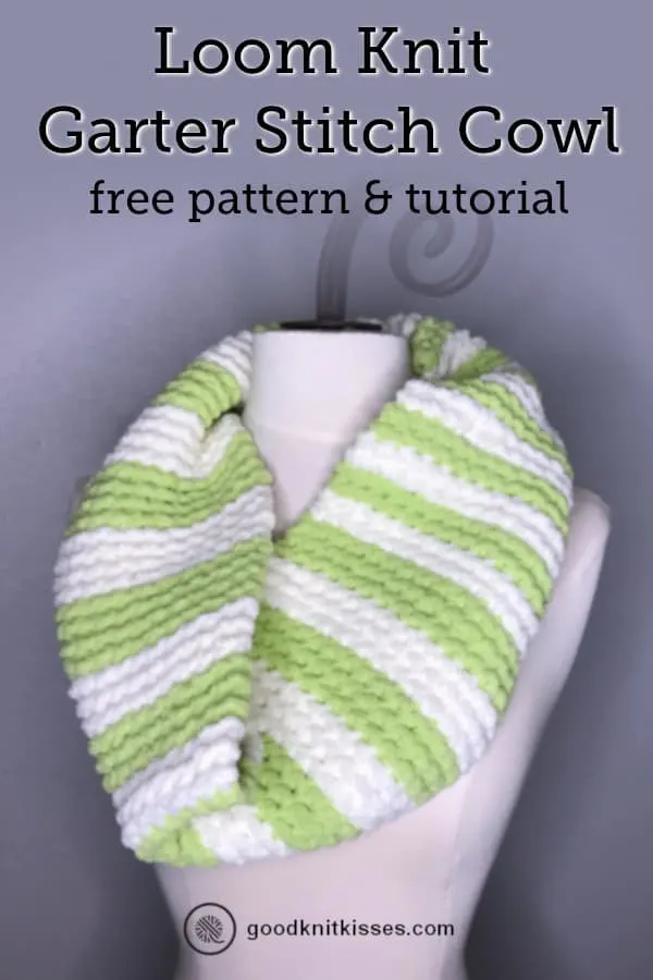loom knit garter stitch cowl pin image