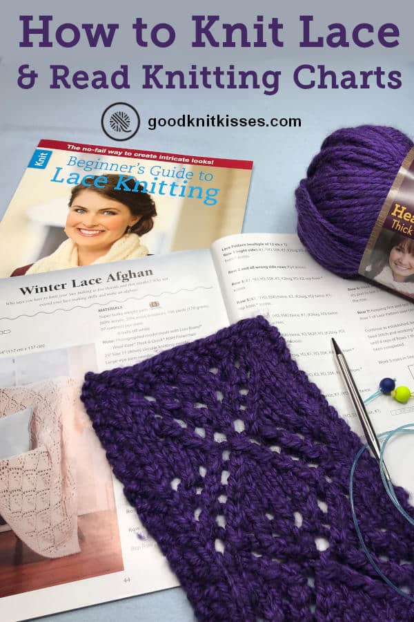 How to Knit Lace & Read Knitting Charts Pin Image