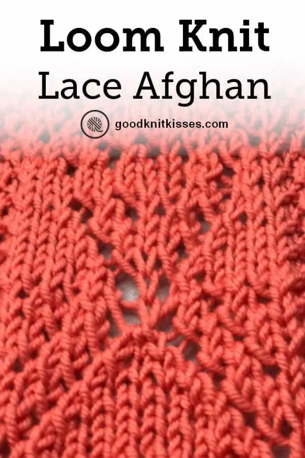 Loom Knit Lace Afghan Pin close up